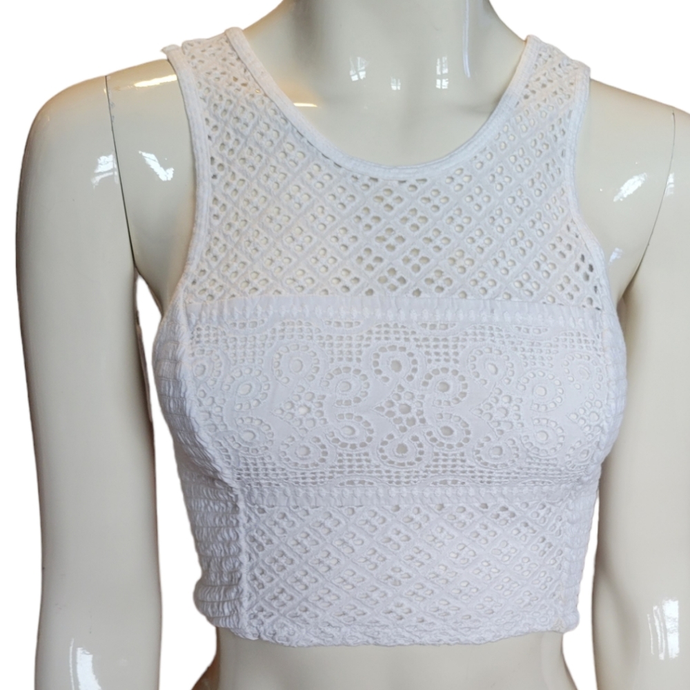XS American Eagle white sleeveless crop top